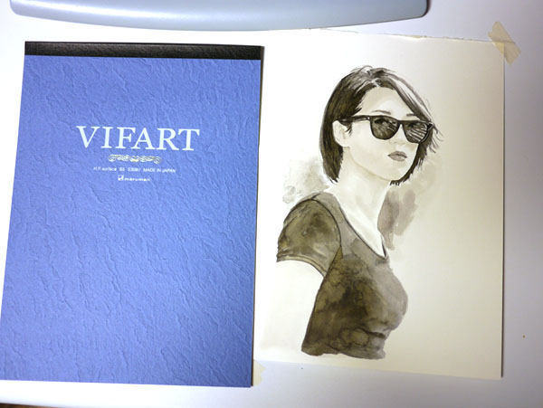 kamitoe VIFARTと水彩で描いたサングラスの女